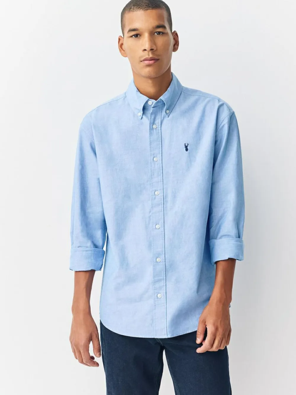 Next Light Blue Regular Fit Long Sleeve Oxford Shirt^ Shirts|Occasionwear