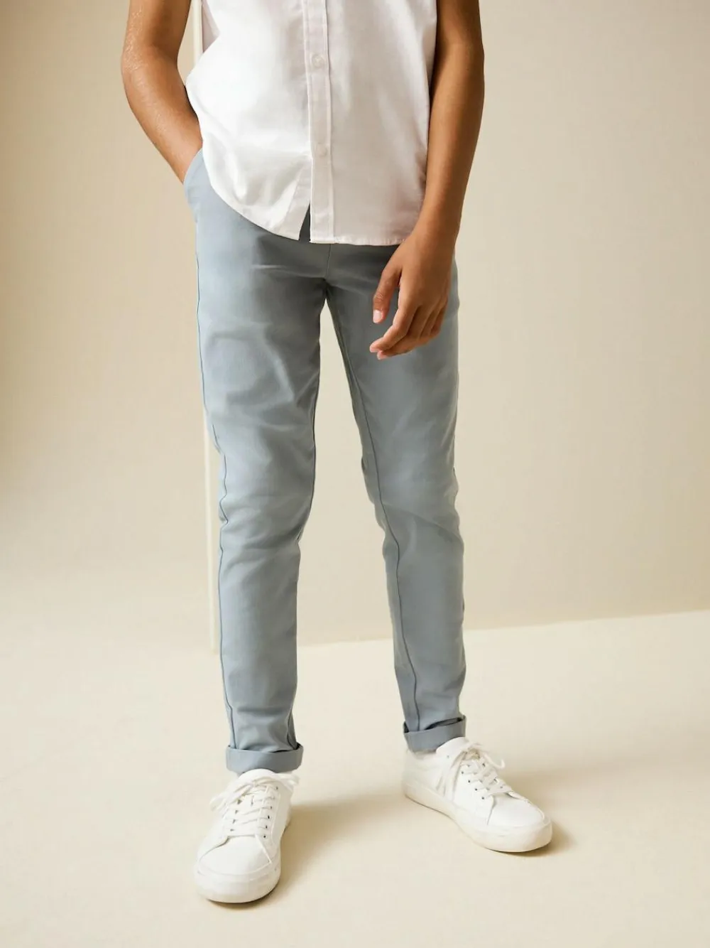 Outlet Next Light Blue Skinny Fit Stretch Chino Trousers (3-17yrs)