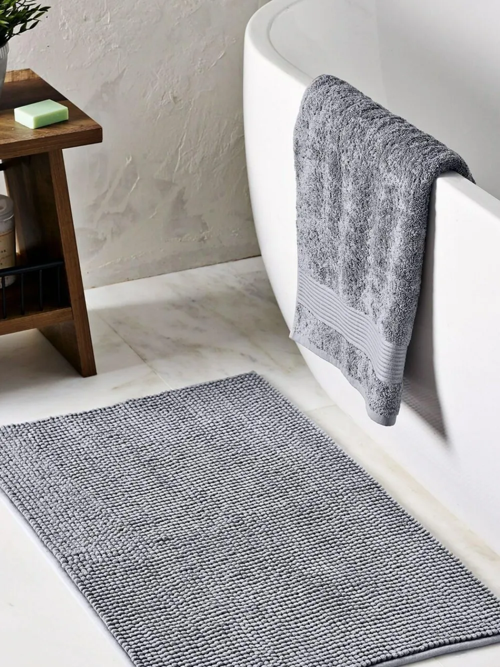 Sale Next Light Dove Grey Bobble Bath Mat