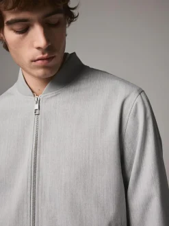 Next Light Grey Smart Bomber Jacket^ Blazers & Formal Jackets