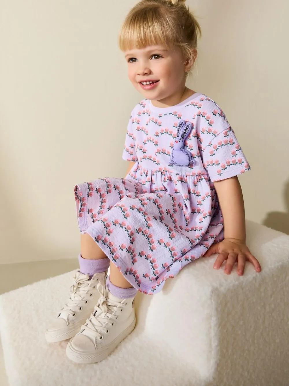 Best Next Lilac Bunny Jersey Dress (3mths-7yrs)