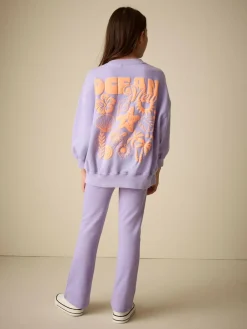 Discount Next Sweatshirt and Flare Leggings Set (3-16yrs) Lilac Purple