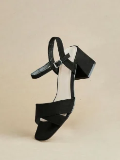 Linzi Vivian Wide Fit Heeled Sandals With Crossover Front Strap^Women Wide Fit & Extra Wide Fit|Heels