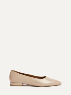 Linzi Wide Fit Compete Pointed Toe Ballet Flat Shoes Nude