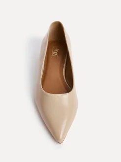 Linzi Wide Fit Compete Pointed Toe Ballet Flat Shoes Nude
