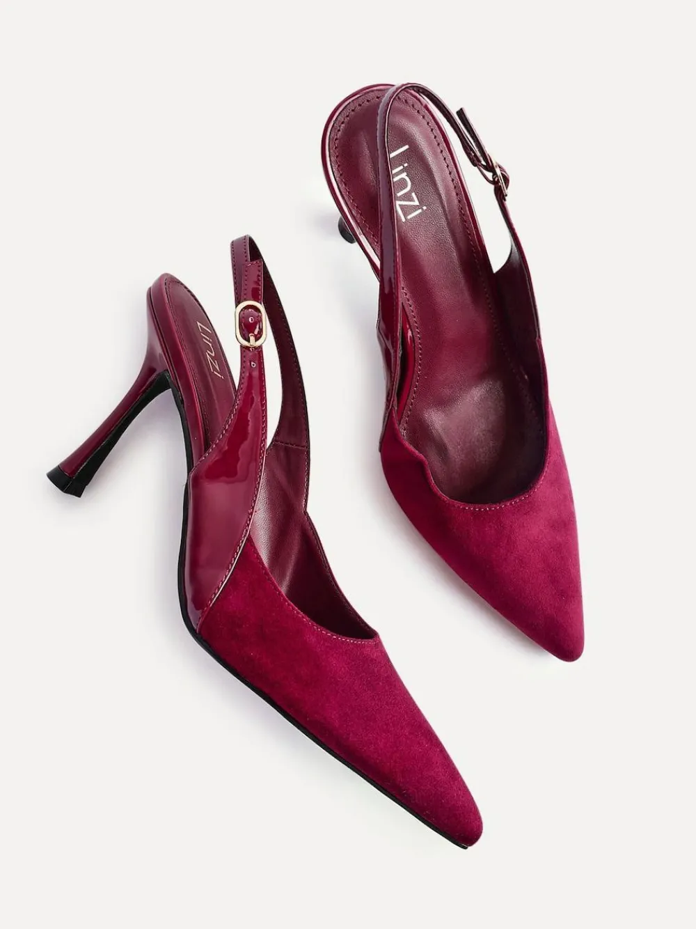 Linzi Wink Suede And Patent Mix Court Heels^Women Heels