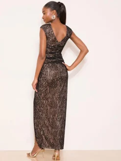 Lipsy Black Lace Inset Maxi Dress^Women Occasion Dresses|Occasionwear