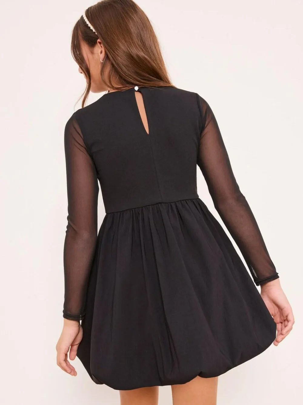 Lipsy Black Mesh 2-In-1 Puff Hem Dress (5-16yrs)^ Dresses