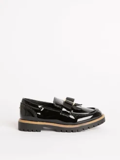 Online Lipsy Black Patent Bow Detail Loafer School Shoes