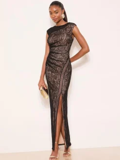 Best Lipsy Black Petite Lace Inset Maxi Dress