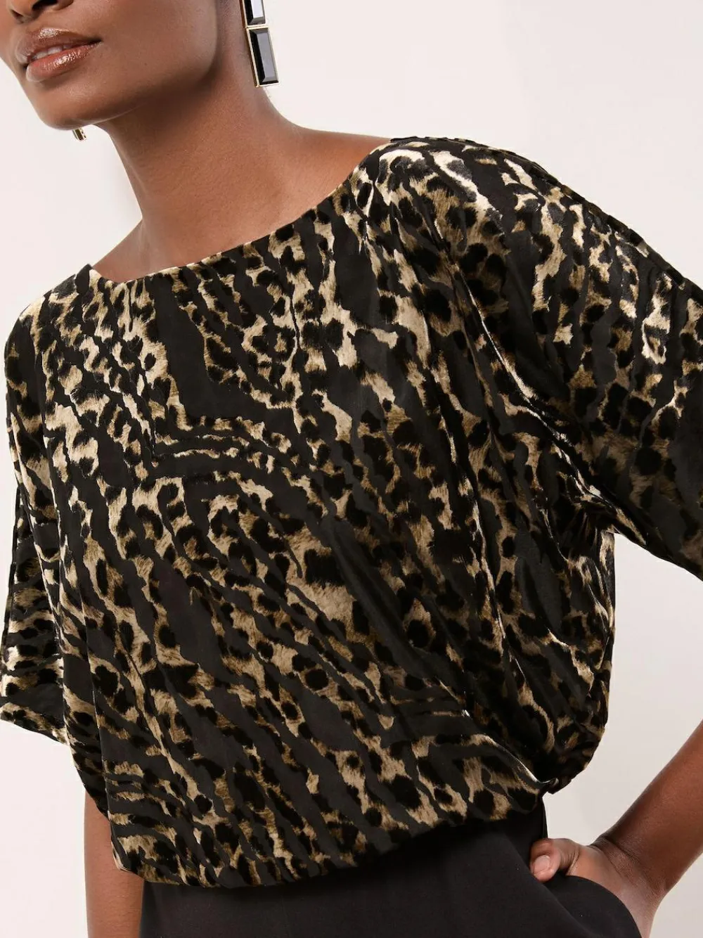 Sale Lipsy Black Petite Leopard Print Sleeveless Cowl Neck Jumpsuit