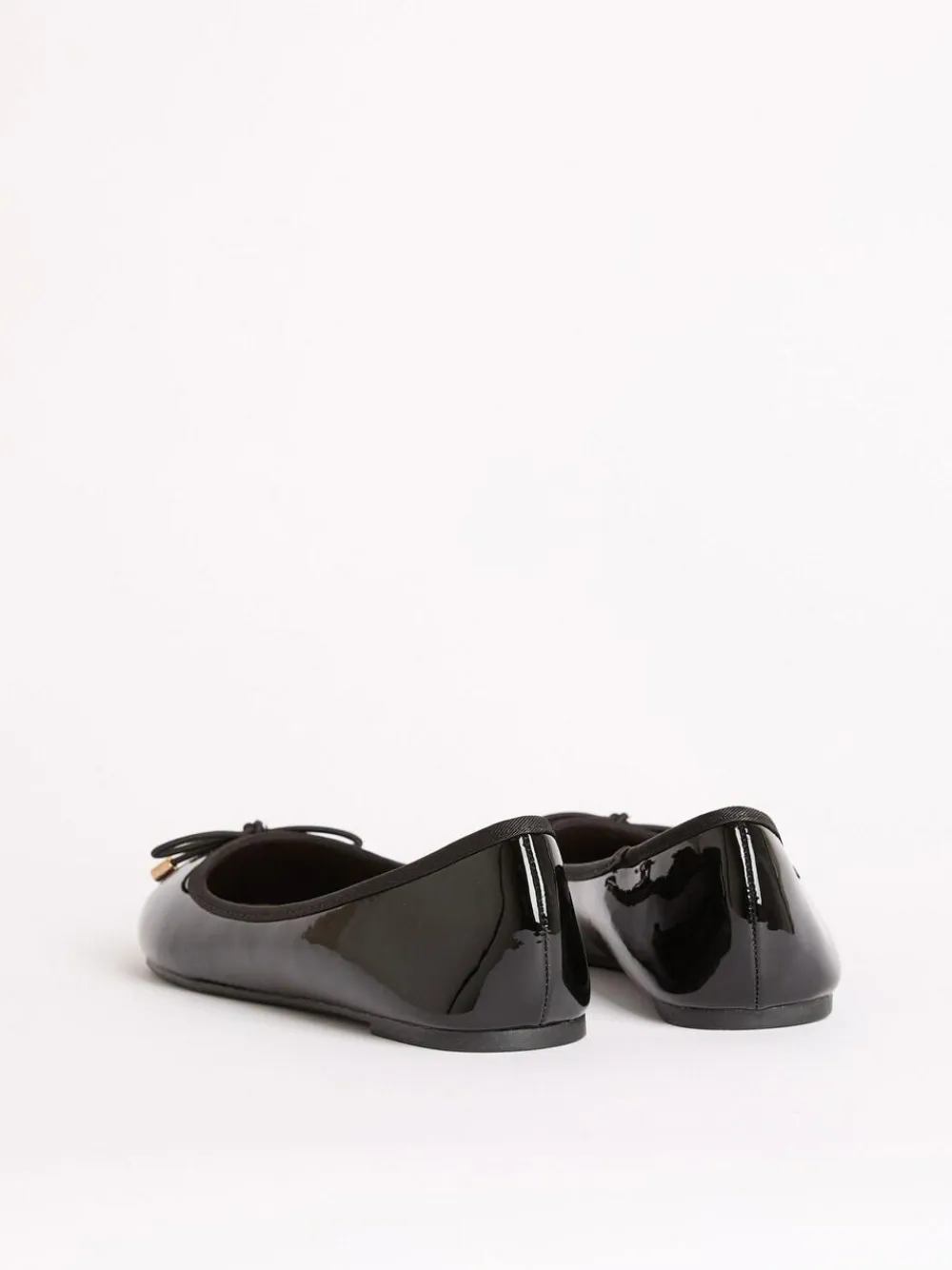 Outlet Lipsy Black Standard Fit (F) Patent Slip On Ballerina School Shoes