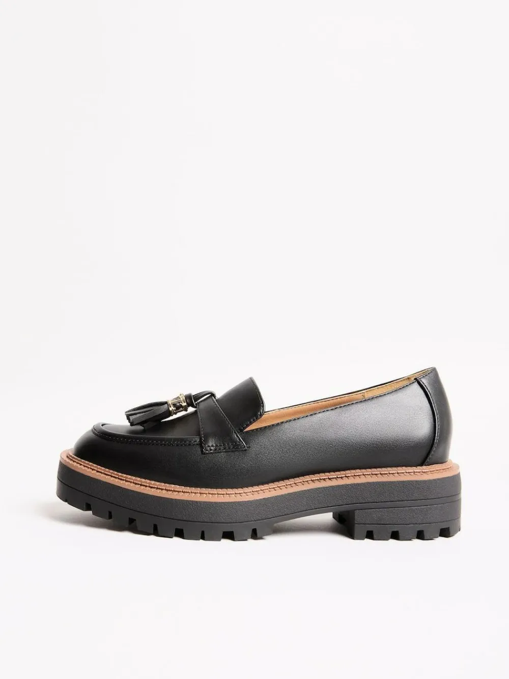 Lipsy Standard Fit Chunky Snaffle Trim Detail Faux Leather Loafers^Women Flats