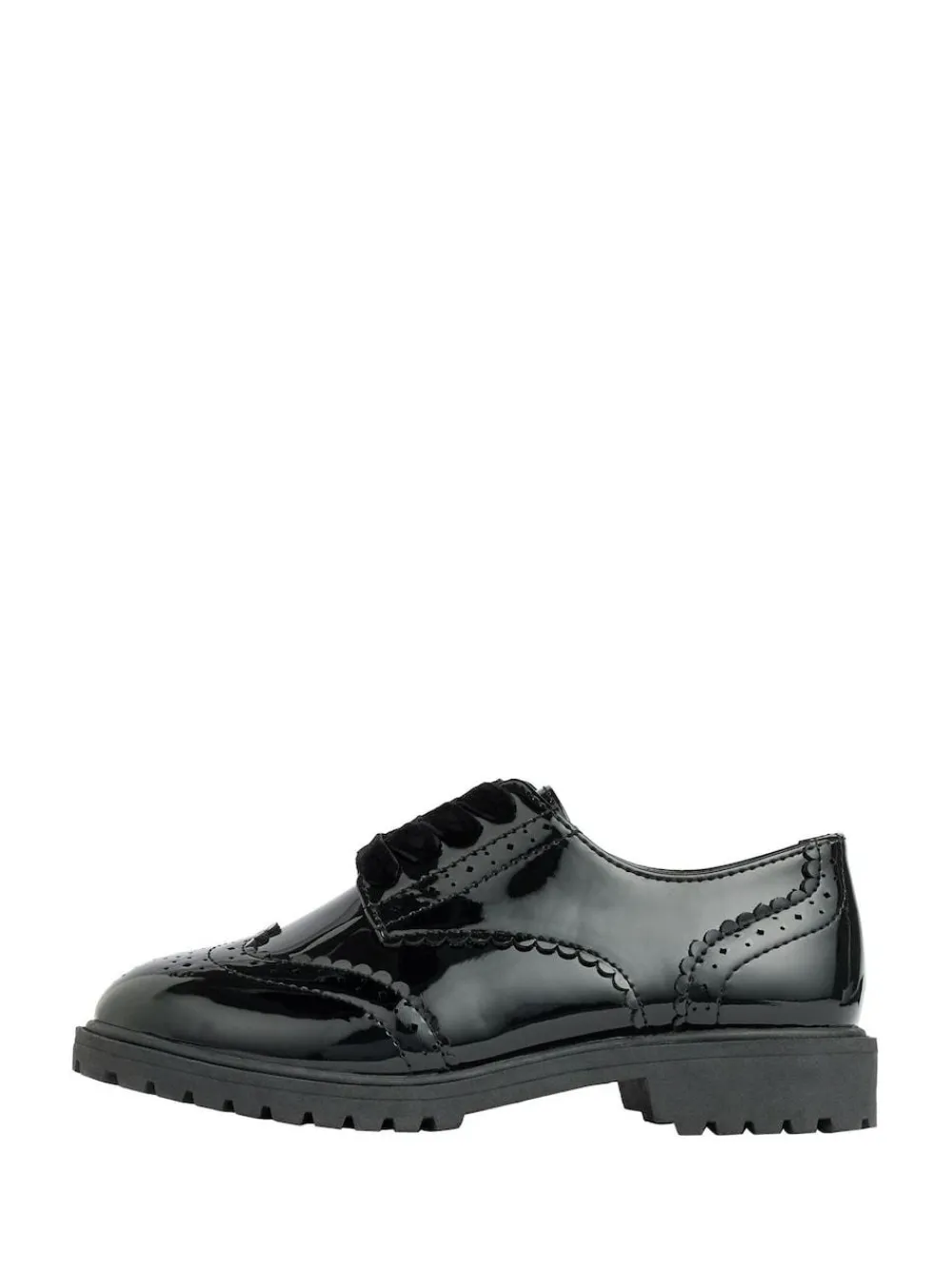 Lipsy Black Wide Fit (G) Chunky Lace Up Brogue School Shoes