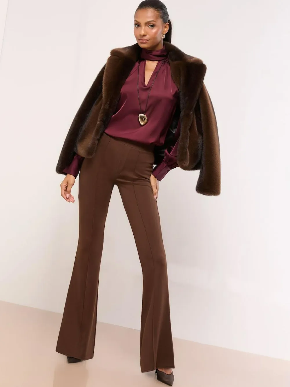 Lipsy High Waisted Contour Bootleg Flared Trousers^Women Pants