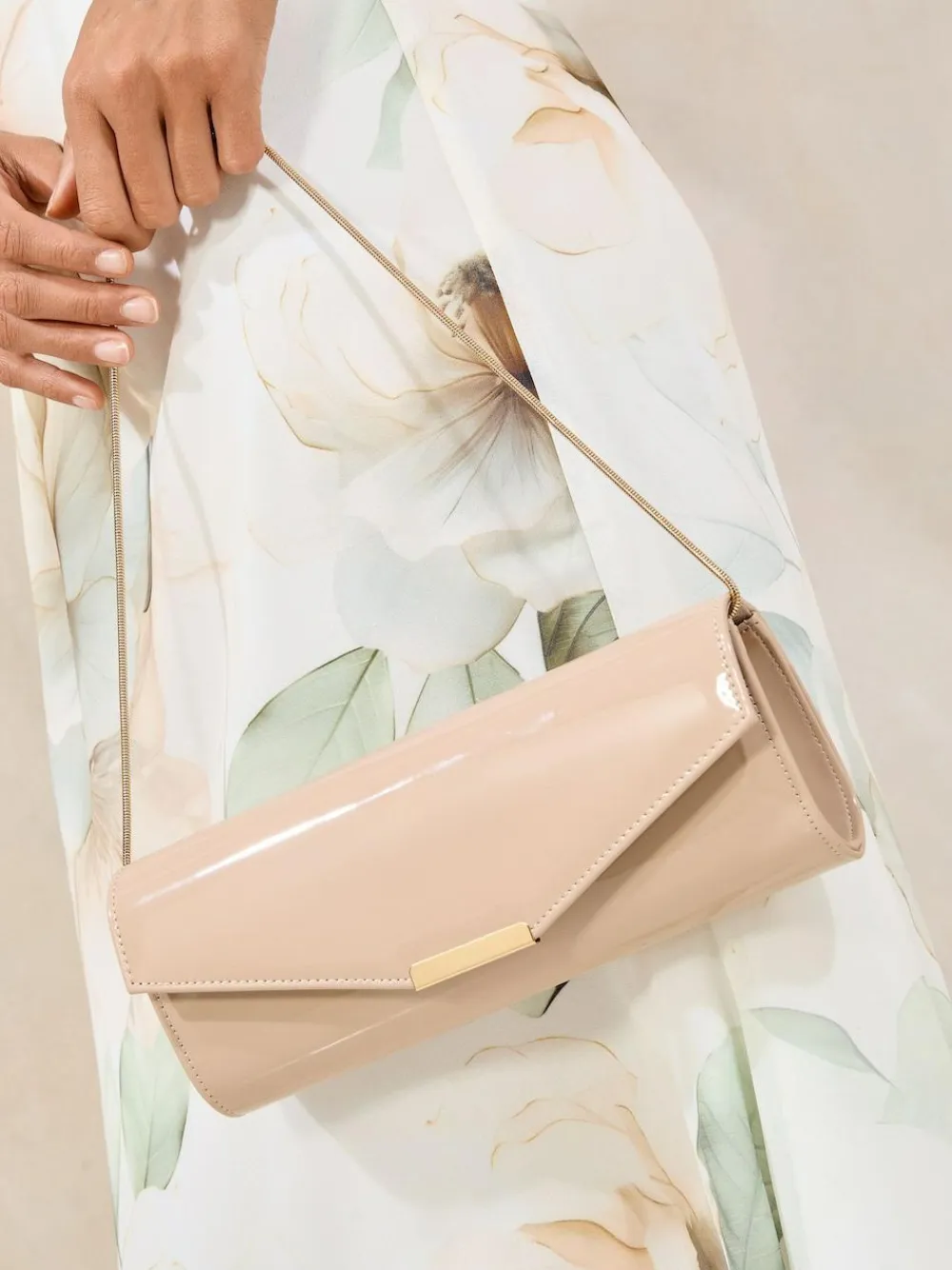 Outlet Lipsy Nude Clutch Bag