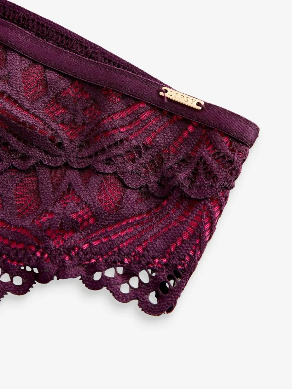 Best Lipsy Pink/Purple Thong Geo Lace Knickers