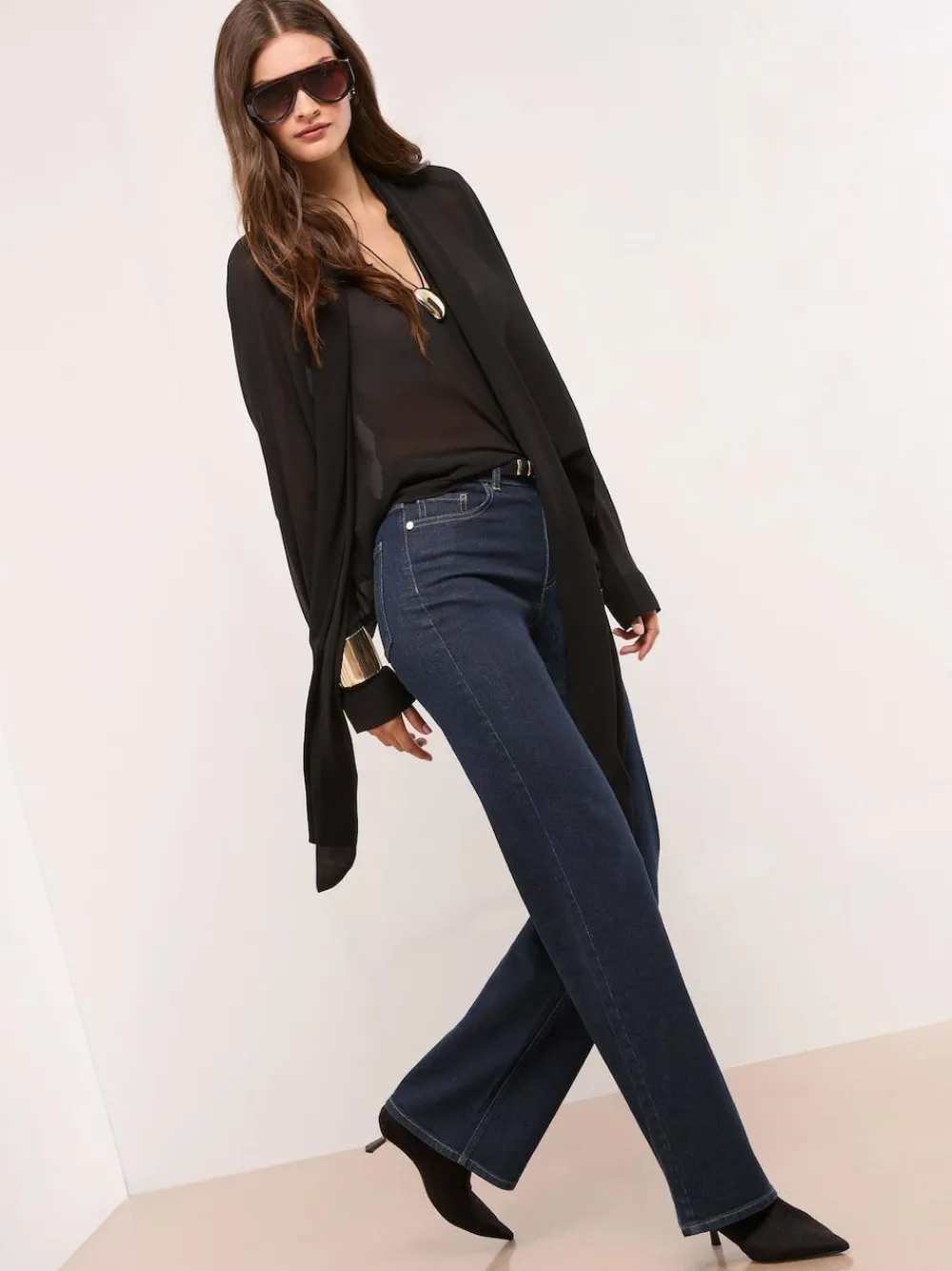 Hot Lipsy Wide Leg Jeans Rinse Blue