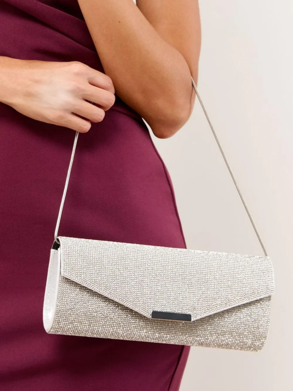 Lipsy Silver Hotfix Clutch Bag^Women Bags