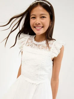 Lipsy Lace Front Flutter Sleeve Occasion Dress (5-16yrs)^ Dresses|Occasionwear