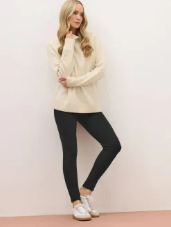 Long Tall Sally Black Cotton Stretch Leggings^Women Leggings & Sweatpants