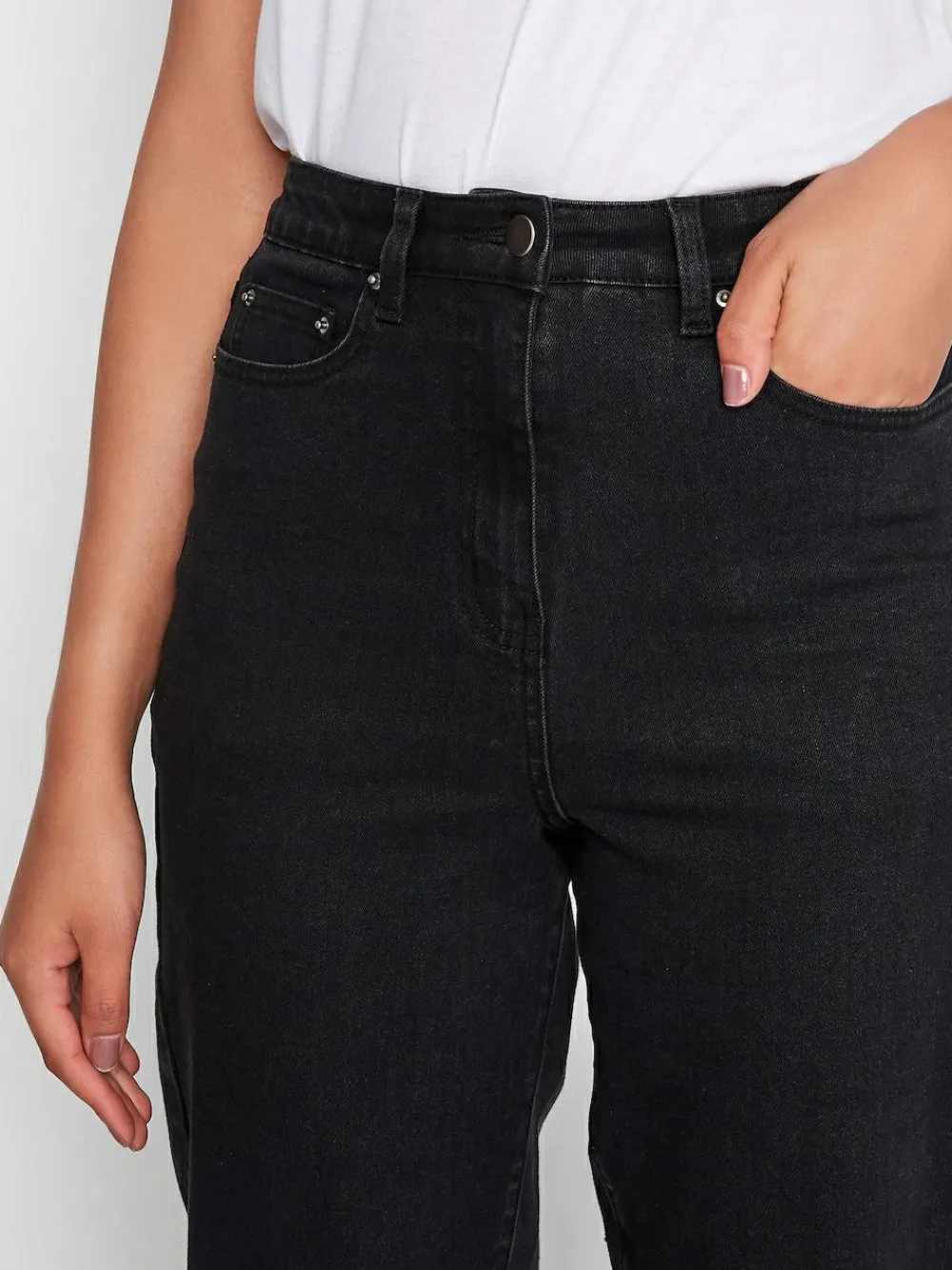 Long Tall Sally Black Mom UNA Stretch Jeans^Women Jeans|Jeans