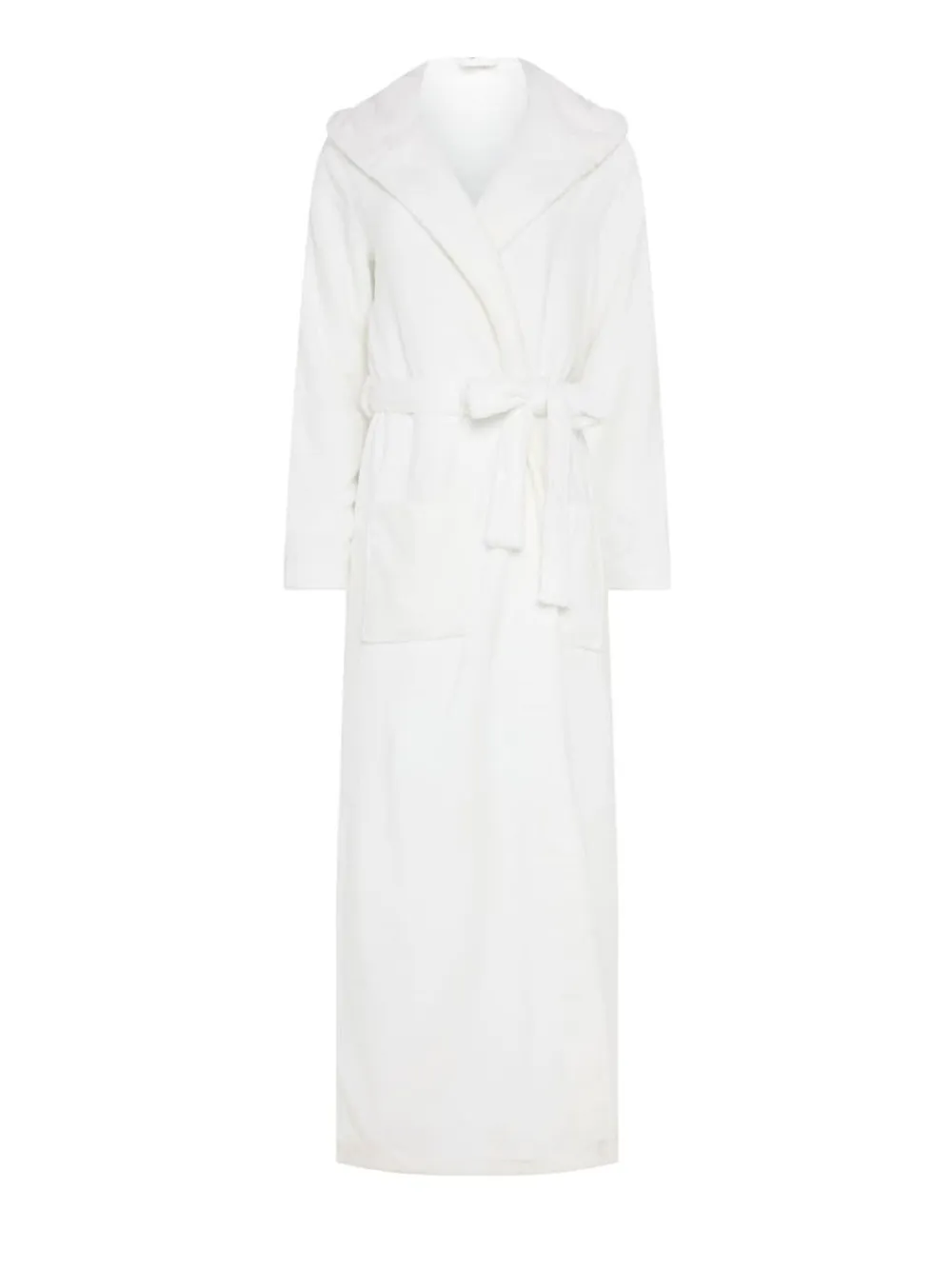 Long Tall Sally White Cotton Touch Hooded Maxi Robe^Women Bathrobes