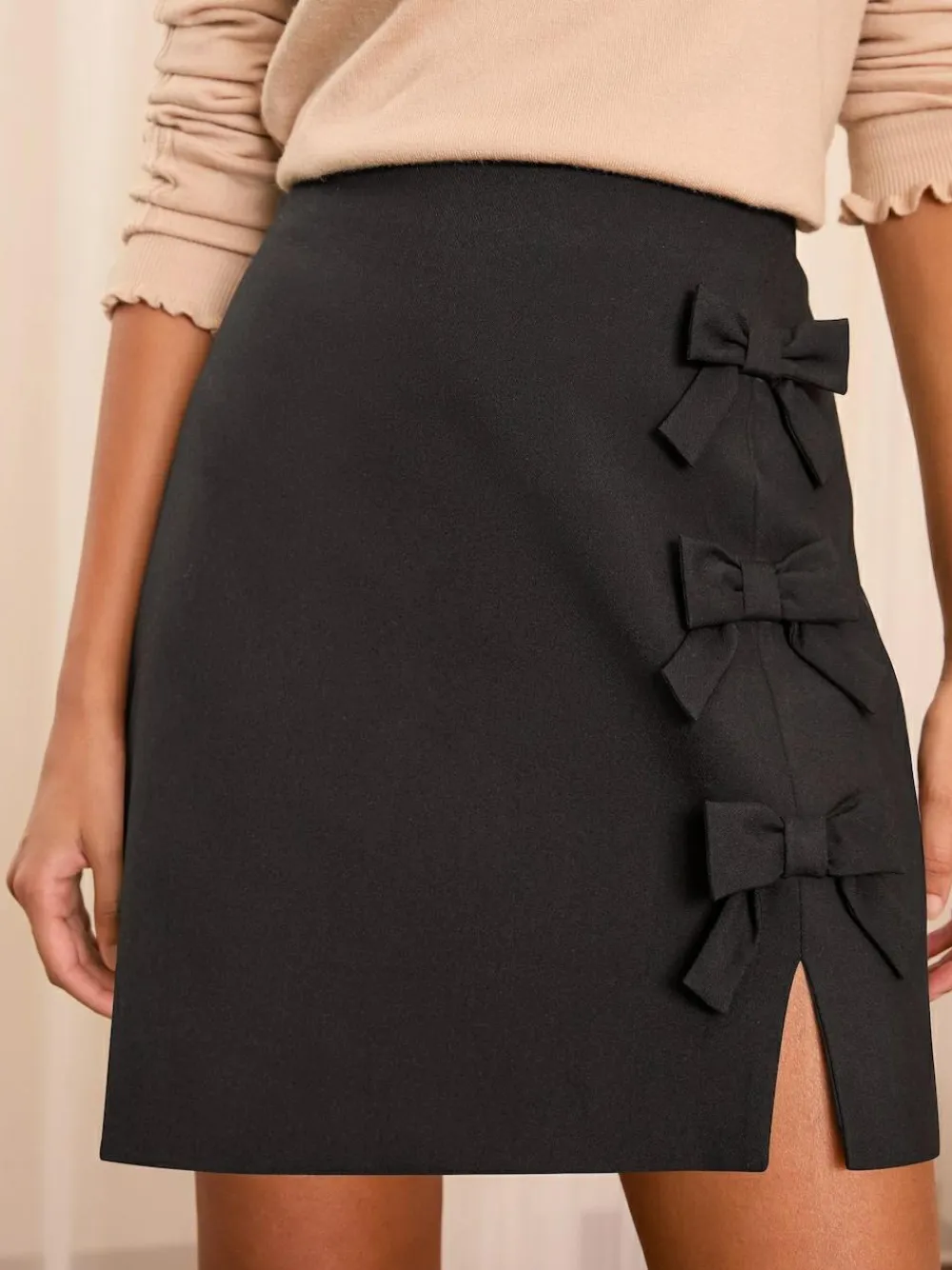Love & Roses Bow Mini Skirt^Women Skirts