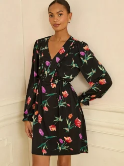 Love & Roses V-Neck Mini Dress^Women Dresses|Occasion Dresses