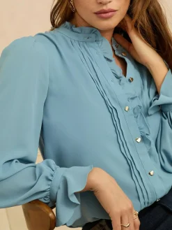 Love & Roses Long Sleeve Frill Detail Blouse^Women Tops & T-Shirts|Blouses & Shirts