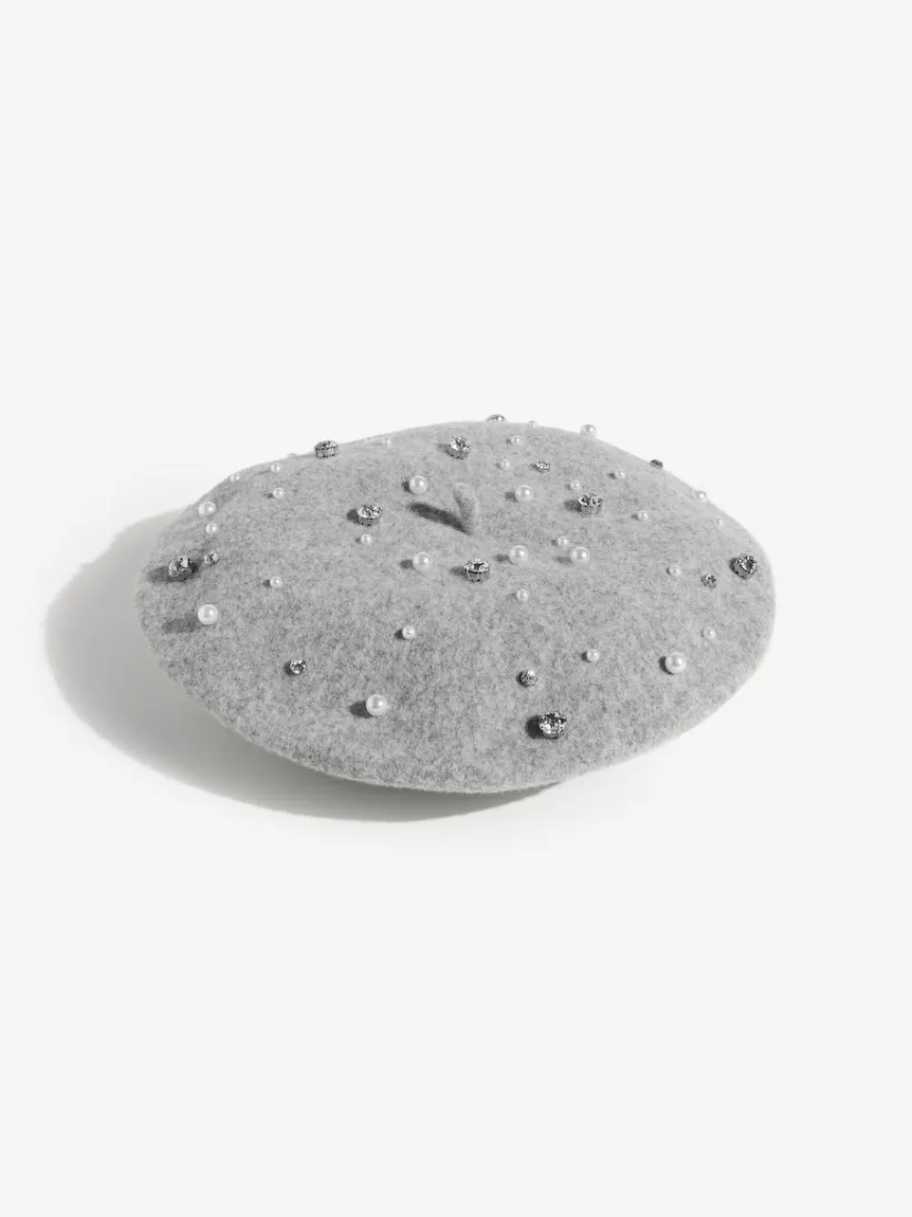 Clearance Love & Roses Beret Hat Grey Embelished