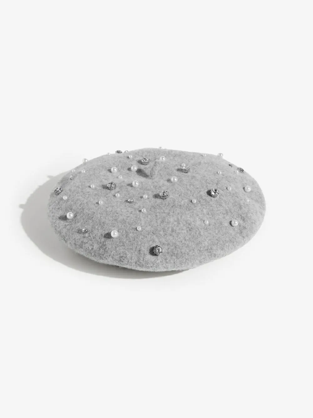 Clearance Love & Roses Beret Hat Grey Embelished