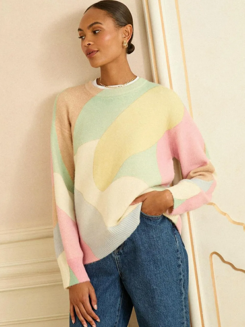 Love & Roses Multicoloured Cosy Print Knitted Jumper^Women Nightwear|Knitwear