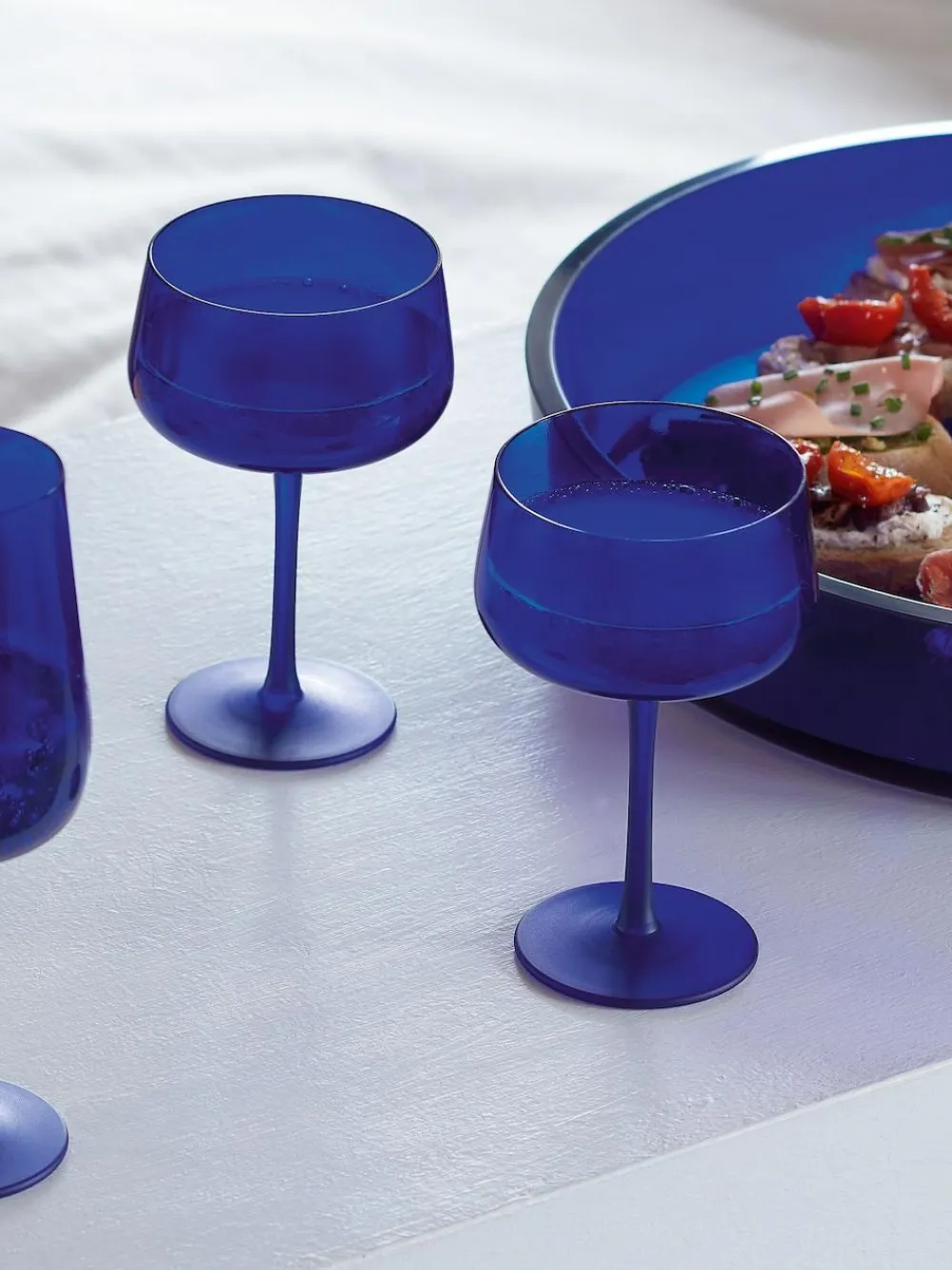 Online LSA International Set of 2 Arc Contrast Saucer/Cocktail Glasses 250ml Cobalt Blue