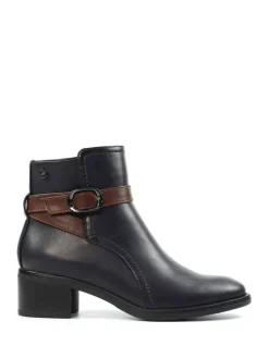 Discount Lunar Blue Cassie Low Heel Ankle Boots