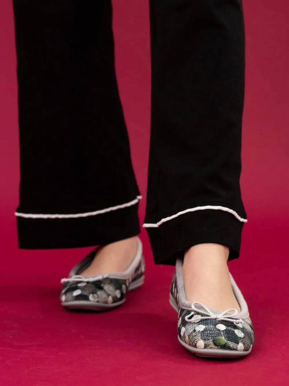 Online Lunar Ladies Ballerina Slippers Grey