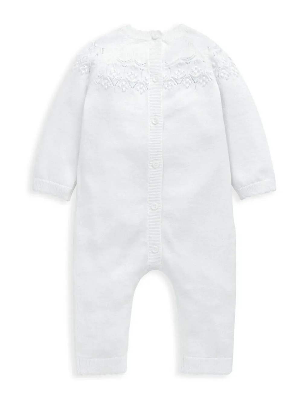 Best Mamas & Papas Cream Pointelle Knitted Romper