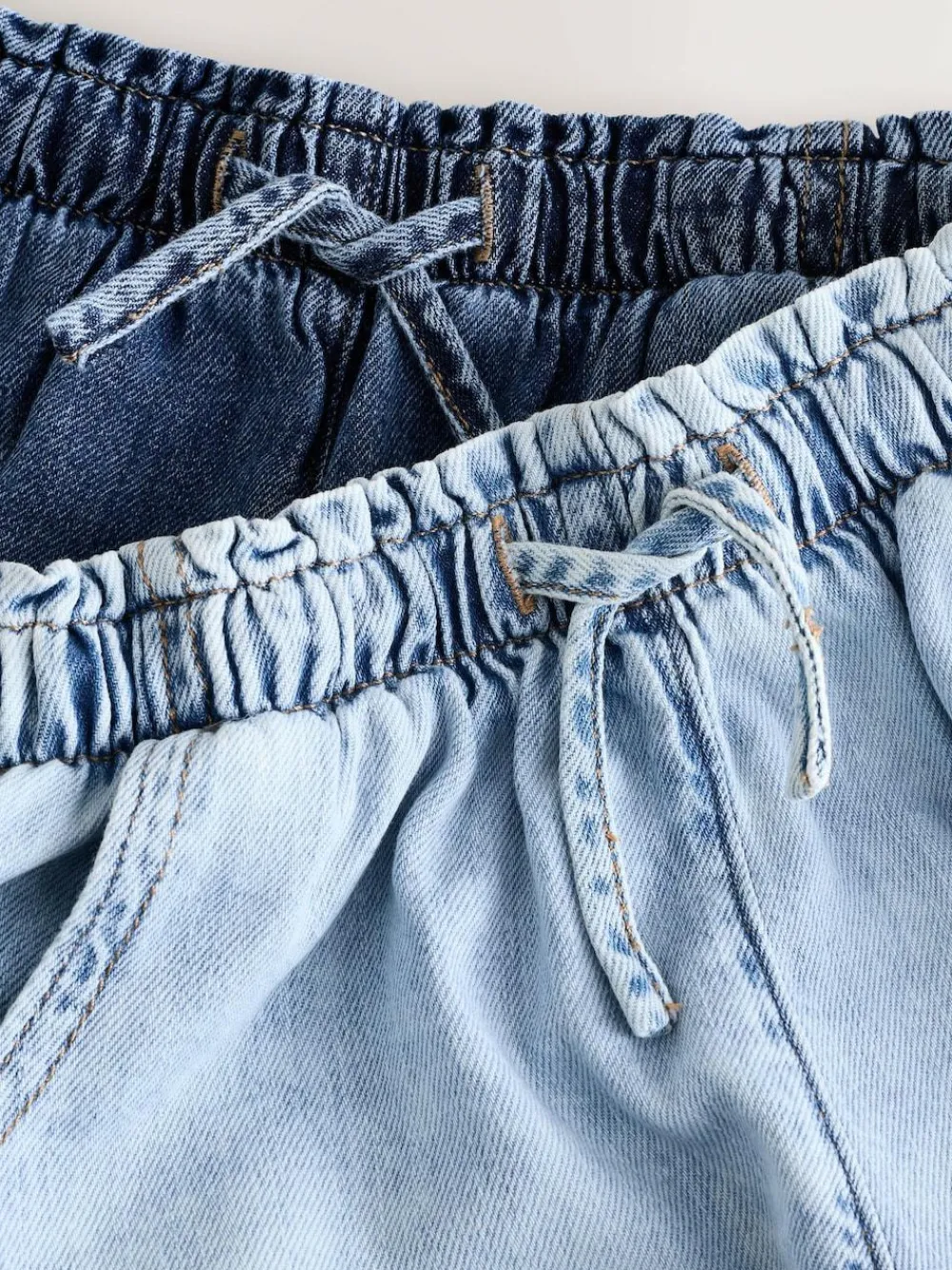 Next Mid Blue 100% Cotton Denim Shorts 2 Pack (3-16yrs)^ Nightwear|Shorts & Skirts