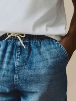 Online Next Bermuda Pull On Denim Shorts (3-16yrs) Mid Blue