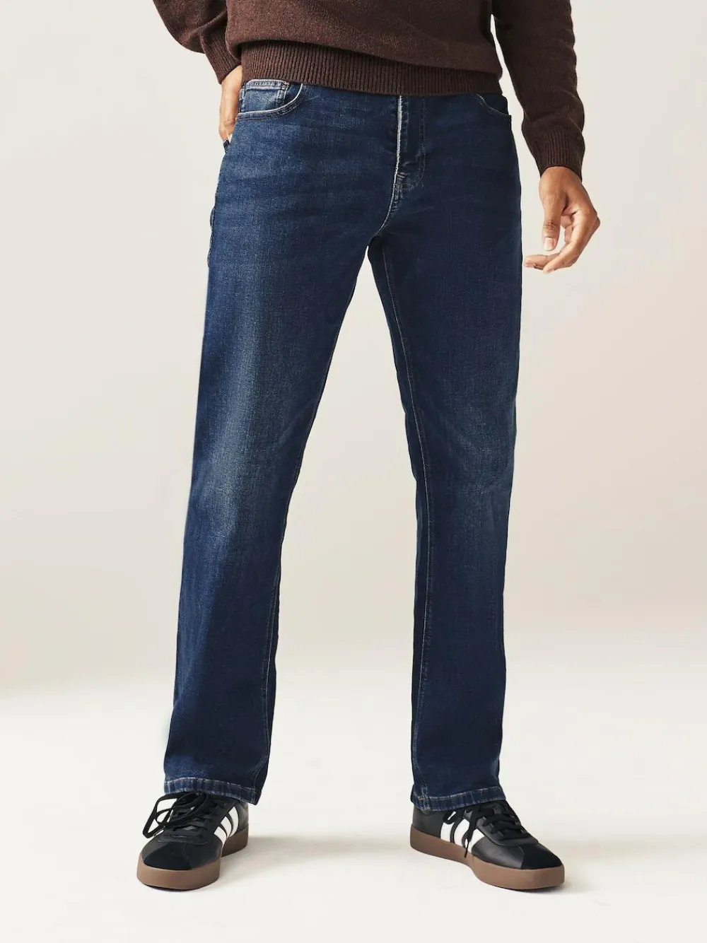 Online Next Mid Blue Bootcut Classic Stretch Jeans