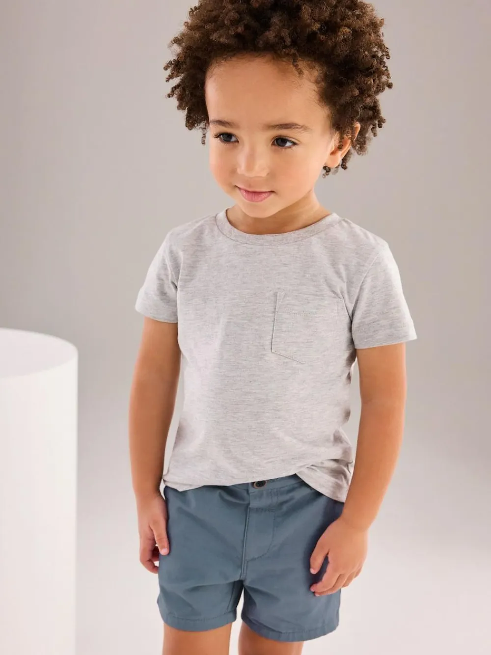 New Next Mid Blue Chino Shorts (3mths-7yrs)