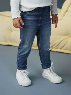 New Next 1 Pack Elasticated Waist Jeggings (3mths-7yrs) Mid Blue Denim