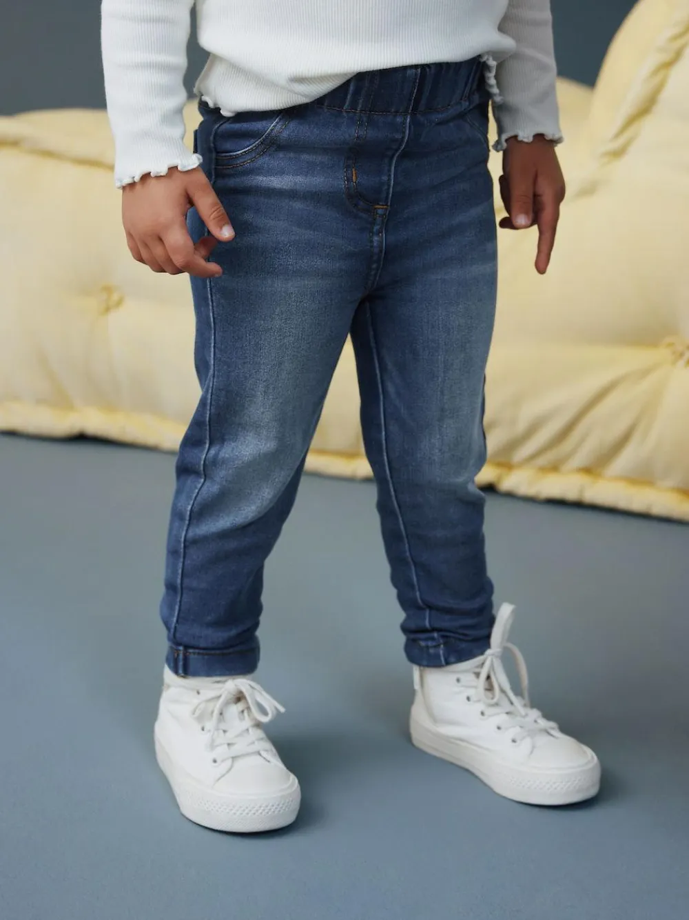 New Next 1 Pack Elasticated Waist Jeggings (3mths-7yrs) Mid Blue Denim