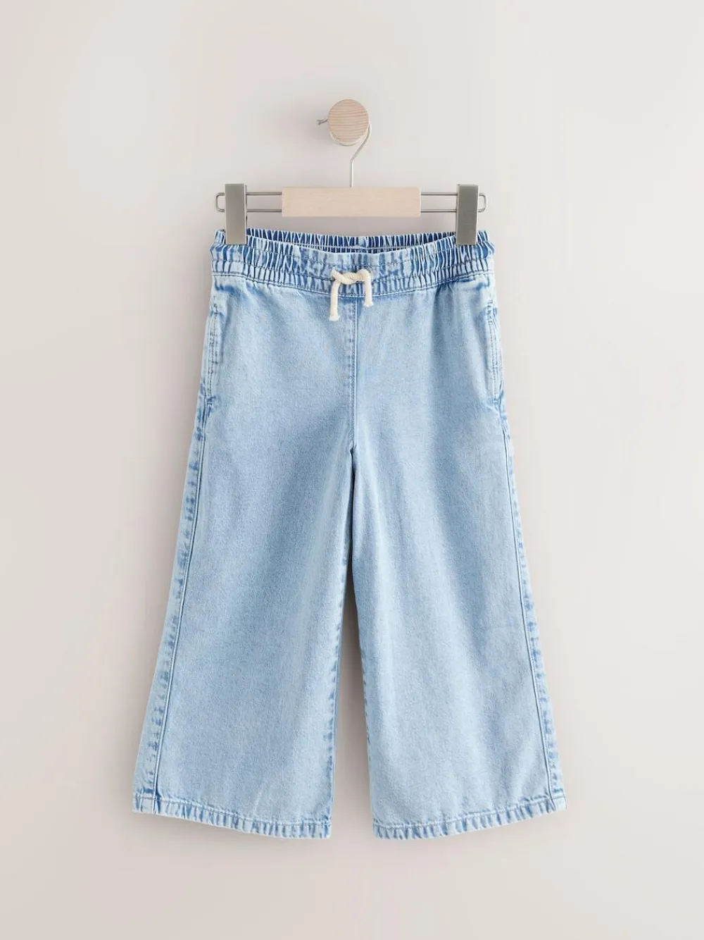 Next Mid Blue Denim Pull On Wide Leg Jeans (3-16yrs)^ Jeans
