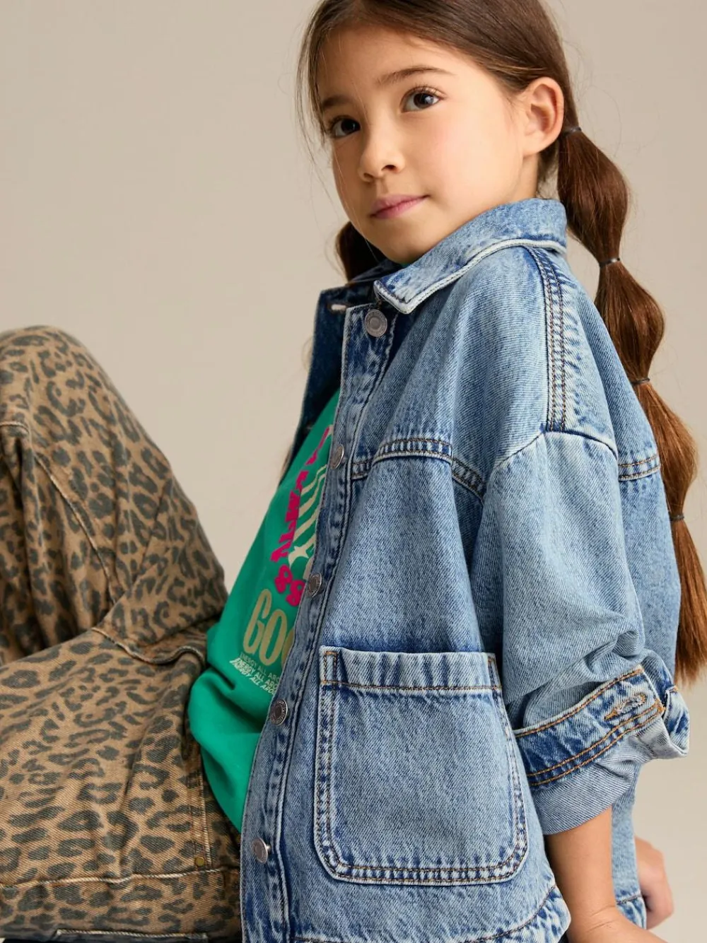 Next Mid Blue Denim Shacket (3-16yrs)^ Jackets & Coats|Snowsuits & Coats