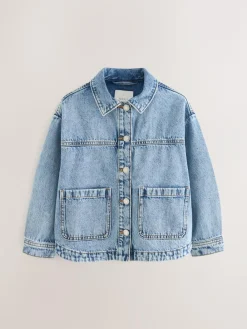 Next Mid Blue Denim Shacket (3-16yrs)^ Jackets & Coats|Snowsuits & Coats