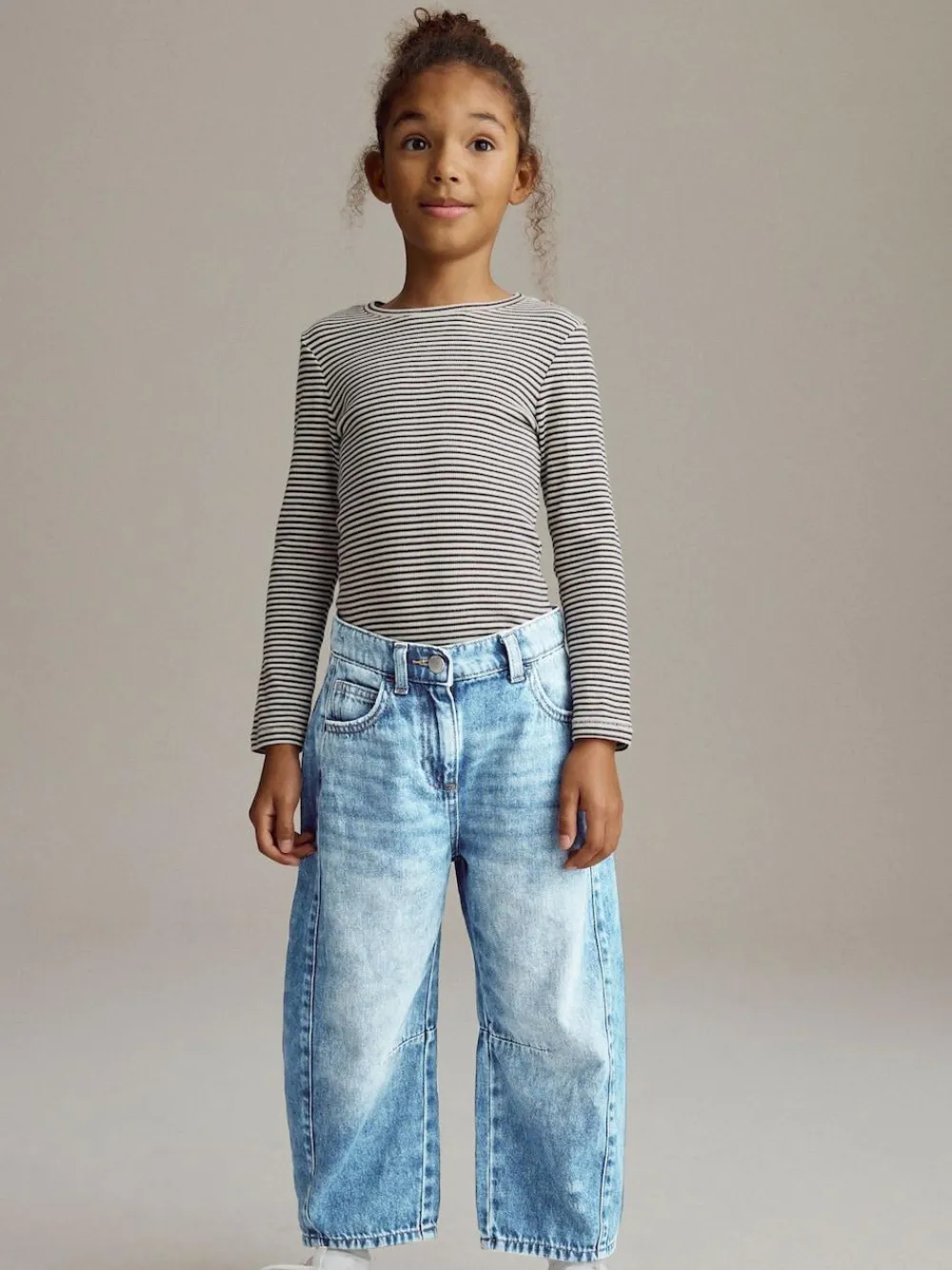 Next Mid Blue Denim Volume Barrel Jeans (3-16yrs)^ Jeans