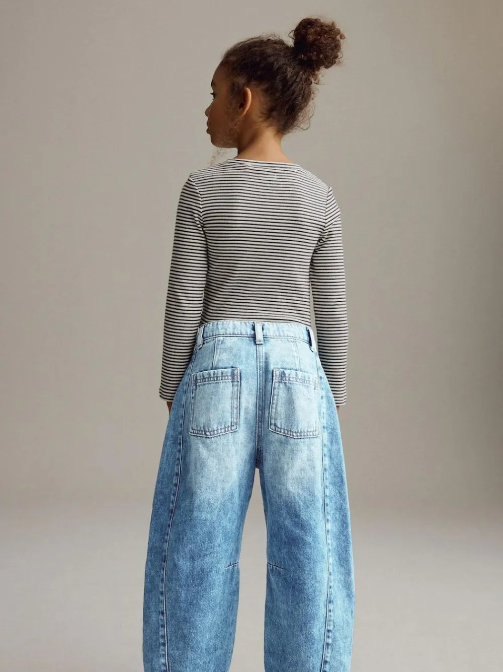 Next Mid Blue Denim Volume Barrel Jeans (3-16yrs)^ Jeans
