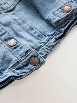 Hot Next Mid Blue Denim Western 100% Cotton Jacket (3mths-7yrs)
