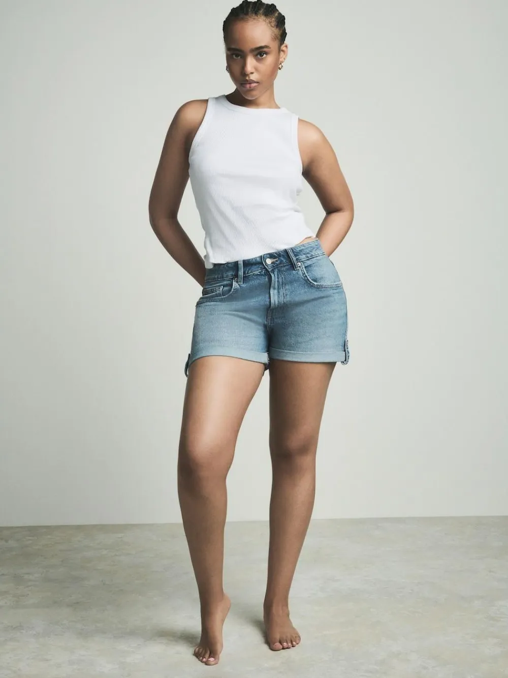 Clearance Next Hourglass Denim Boy Shorts Mid Blue